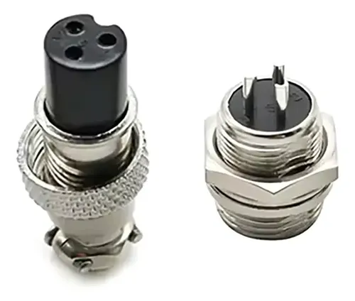 Conector De Aviação Gx16 (macho-fêmea) - 3 Pinos Cor Fjaz52