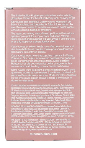 Kit De Maquillaje Mineral Fusion: Brillo Labial Y Máscara De