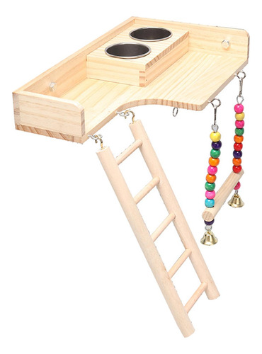 Pet Bird Parrot Playground Escalera De Madera Accesorio De