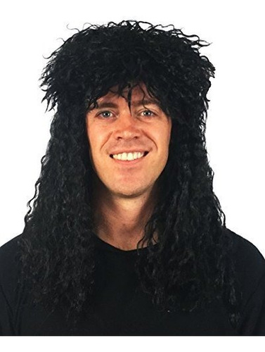 80s Rocker Wig Black 80s Costume Wig Black 80s Pelucas ...