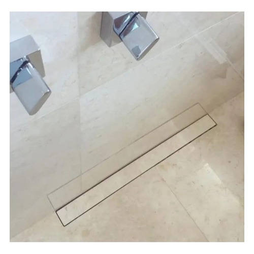 Ralo Banheiro Linear Oculto 6x50 Invisível Sifonado Piso Cor Branco