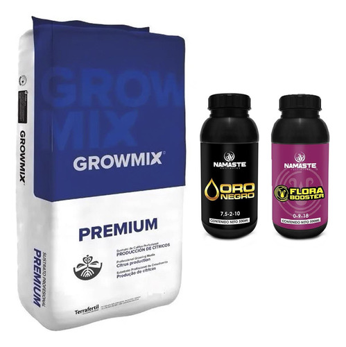 Sustrato Growmix Premium 80lt Oro Negro Flora Booster 500ml