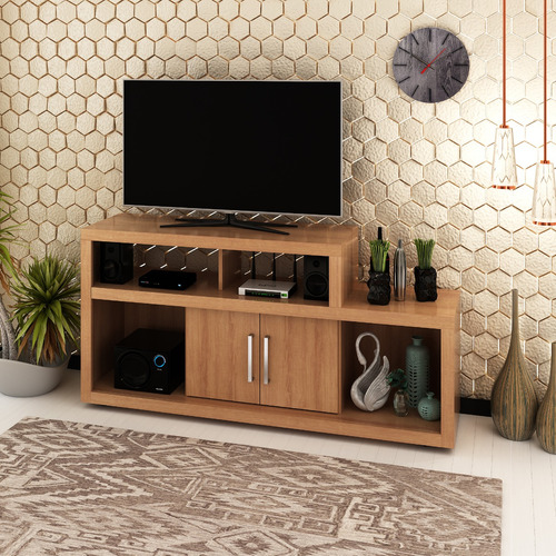 Rack Mesa Para Tv Y Audio Con Ruedas R 1450 Color Blanco