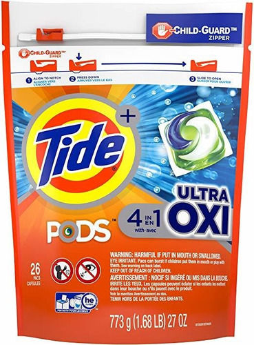 Tide Pods Ultra Oxi Detergente Líquido Pacs, 26 Count (packa