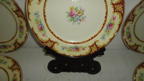 Plato Llano Ingles Antiguo Divino Diseño Floral 25cm Vealo (Usado)