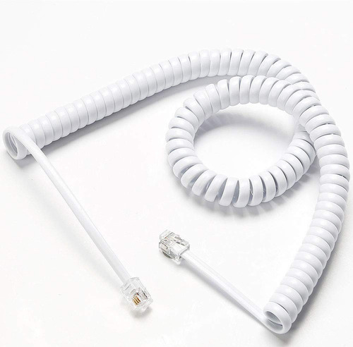 Cable Espiral Para Telefono Blanco Universal Rj9 