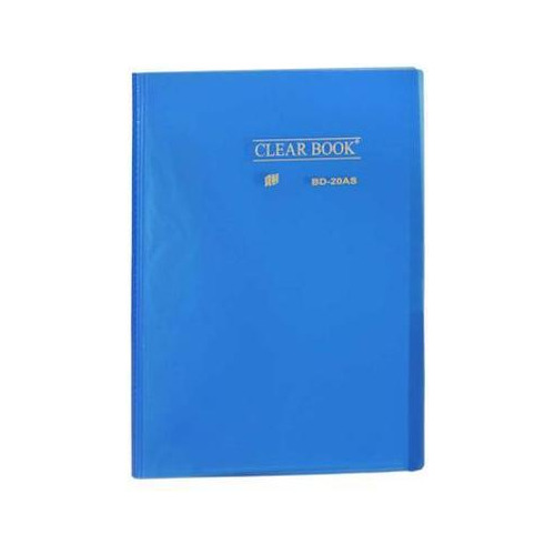 Pasta Catálogo 20 Folhas A4- Clearbook -transparente Azul