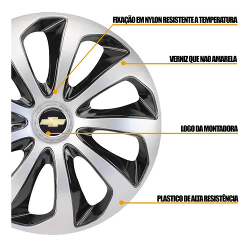 Imagem 4 de 5 de Calota Esportiva Gm Corsa Celta Classic Chevy Aro 13 3703