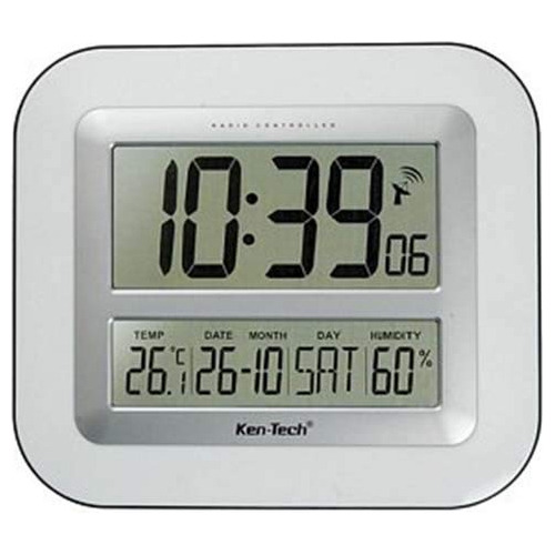 Reloj Pared Lcd Atomico Temperatura Fecha Humedad T-4680
