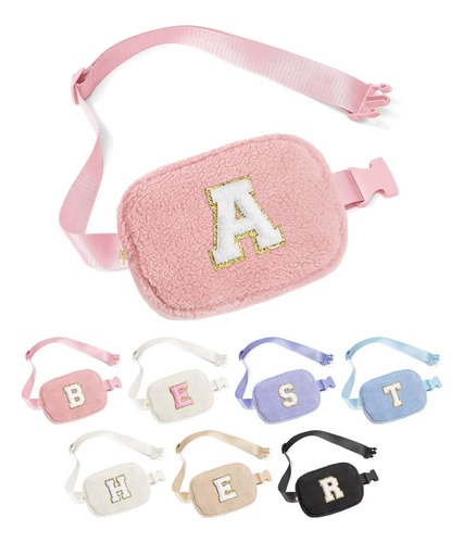 Riñonera Cruzada Yoolife Iniciales Bolsa Polar Rosado A Color Diseño De La Tela
