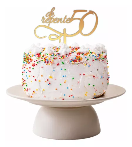 Da séri  Bolo de aniversário de ouro, Bolo de aniversário de 50 anos,  Decoração do bolo de aniversário