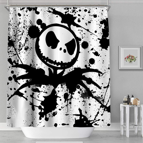 Cortina De Ducha De Halloween Con Diseño De Calavera, El Ext