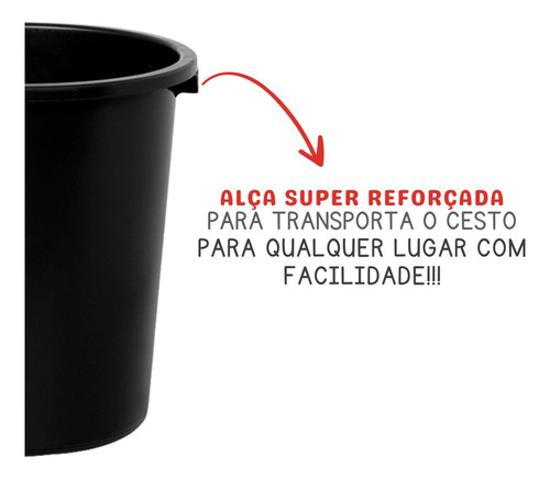 Cestão De Lixo Grande Lixeira Coletor C/ Tampa Reforçado 97l