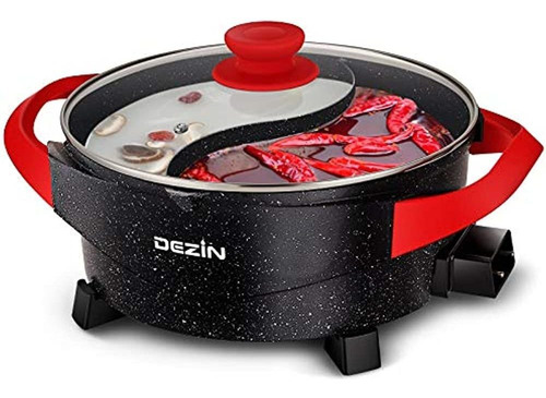 Dezin Olla Eléctrica Shabu Shabu Con Divisor, Olla Caliente 