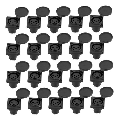 Montaje De Chasis Hembra, 20 Piezas, Conector Xlr De 3 Pines