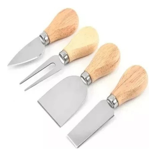 X2 Tablas De Picoteo Madera Cóctel + Utensilios Para Quesos