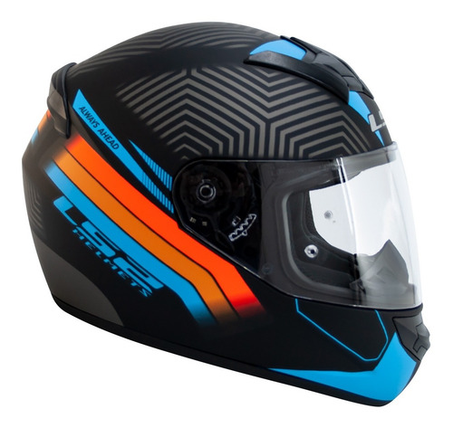 Imagen 4 de 9 de Casco Moto Integral Ls2 352 Rookie Zen Negro Azul Mate