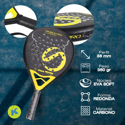 Imagen 2 de 8 de Paleta Padel Sixzero Full Carbon Paddle Nucleo Eva Soft