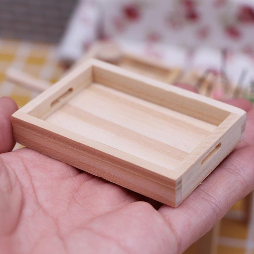L Modelo De Bandeja De Madera En Miniatura For Casa De