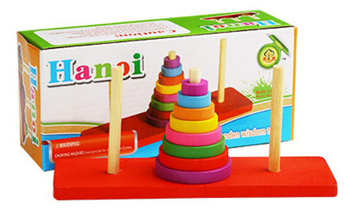 0 Torre Colorida De Madera De Hanoi Puzzle Brain Teaser