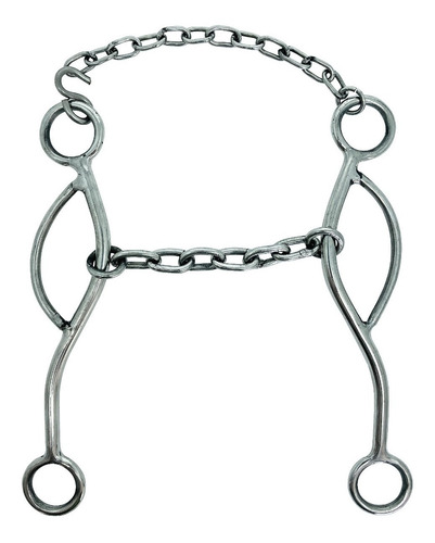 Imagem 2 de 3 de Freio Bridão Levantador Inox Bocal Corrente Cavalo Mula