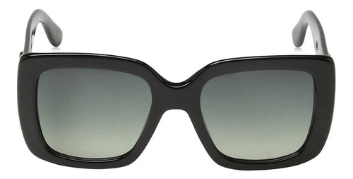 Anteojos de sol Gucci GG0141S con marco de plástico color negro, lente gris de nailon degradada, varilla negra de plástico