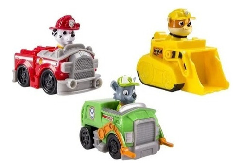 Paw Patrol Racers Set De 3 Vehículos  Marshall, Rubble Rocky