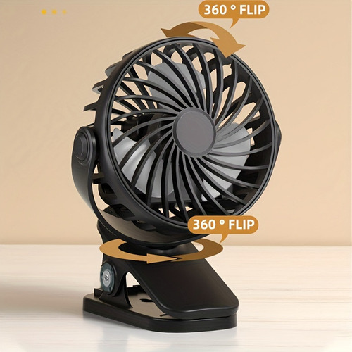 L Ventilador Con Clip De 360° Portátil De 3 Velocidades,