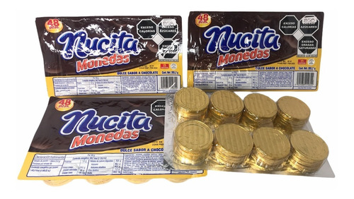 192 Monedas Chocolate Fiesta Tesoro Dorado 4pq C/48pz Nutres