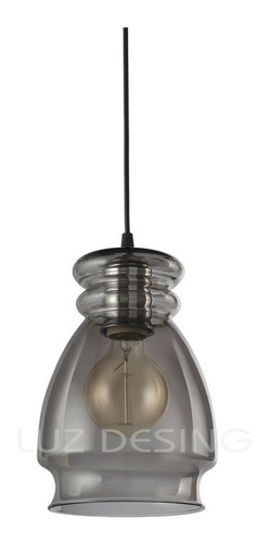 Colgante 1 Luz Vidrio Fume Antique Moderno Cuotas E-27