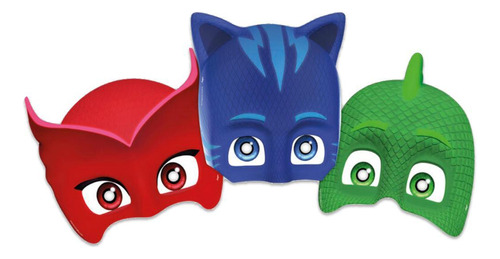 Máscara Papel Cartão Decoração Aniversário Pj Masks Regina