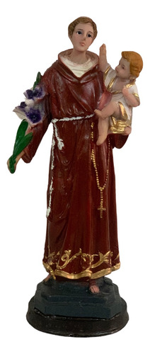San Antonio Figura Religiosa De Resina Decoración Fina 