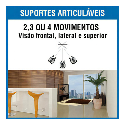 Suporte de TV articulado - 10 a 55 polegadas - Cor preta Br1040