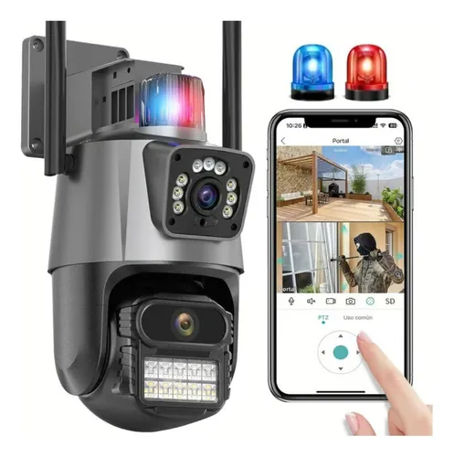 Camara De Seguridad Ptz Doble Lente Alarma Inteligente Wifi