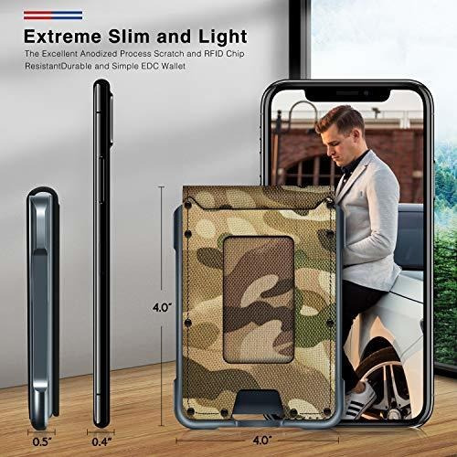 Tarjetero Rfid Hombre Cartera Aluminio Muradin Verde Floread