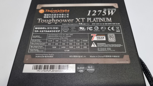 Fuente Atx Thermaltake Toughpower Xt Platinum 1275w