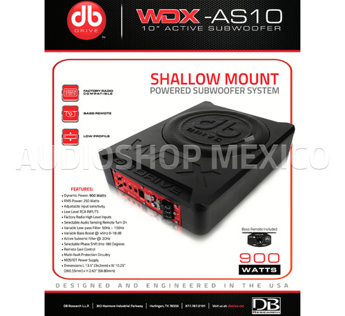 Subwoofer Amplificado Db Drive Wdx-as10 10 Pulgadas 900w