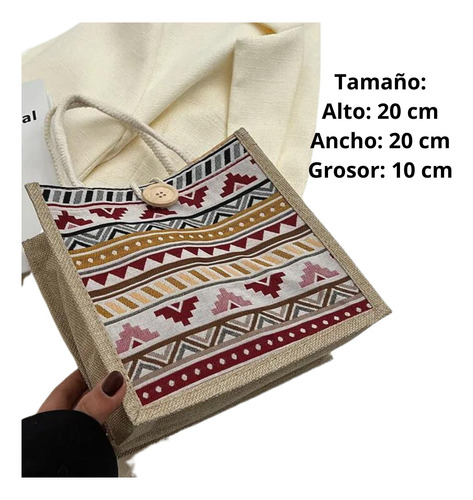 Bolsos De Damas Con Diseños Cuadrado En Tela De Lino 4