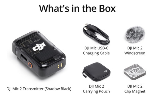 Transmissor De Microfone Sem Fio Dji Mic 2 Com Cancelamento