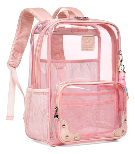 Mochila Transparente Resistente Compartimento Laptop De...