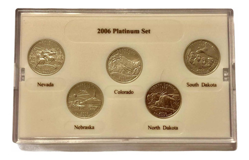 Set 5 Monedas 25 Cents Serie Platinum 2006 Philadelphia Mint