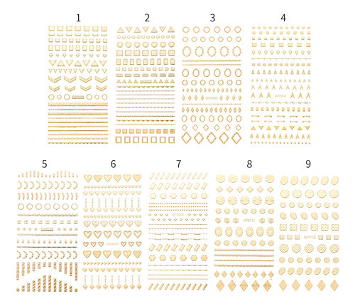 Pegatinas Metálicas Para Decoración De Uñas, Pegatinas De Es