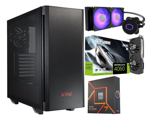 Pc Gamer Ryzen 7 7700x Rtx 4060 Liquido Ram 32gb Ddr5 1tb
