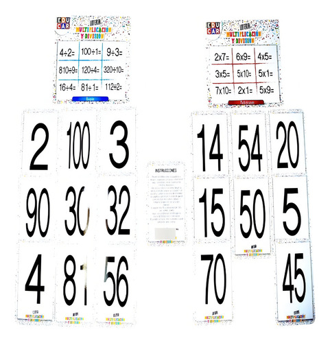 Lotería Multiplicación Y Division Juego Multiplicaciones