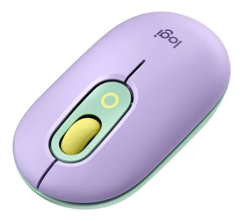 Mouse Logitech Pop Bluetooth Botón Emojis - Lila Verde