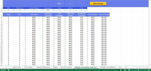 Planilha Excel De Medição De Obra E Construção