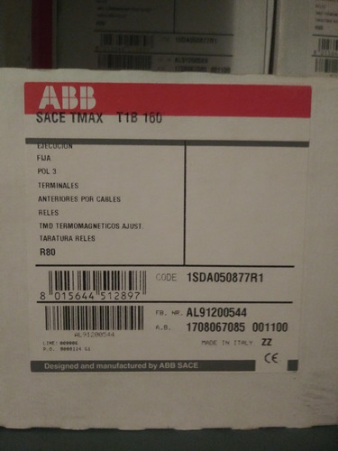 Breaker Abb 3x80a Caja Moldeada T1b 160 Tmd 80-800