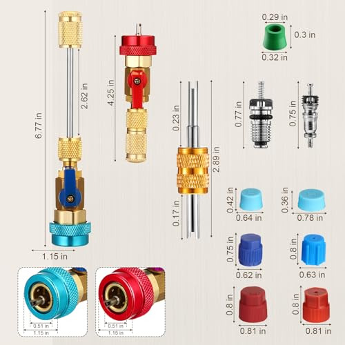 Kit Herramientas Válvula R134a Aire Acondicionado 413 Piezas