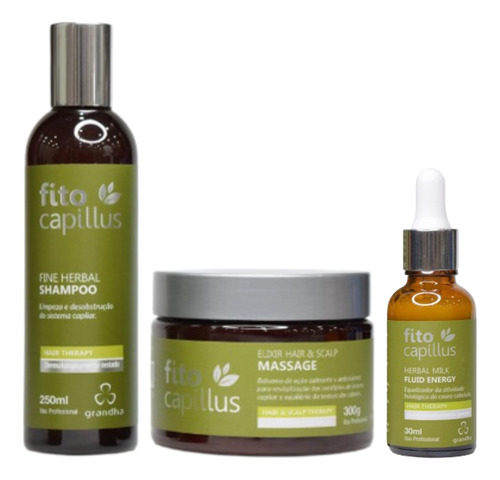 Shampoo + Máscara + Tônico Milk Fito Capillus Herbal