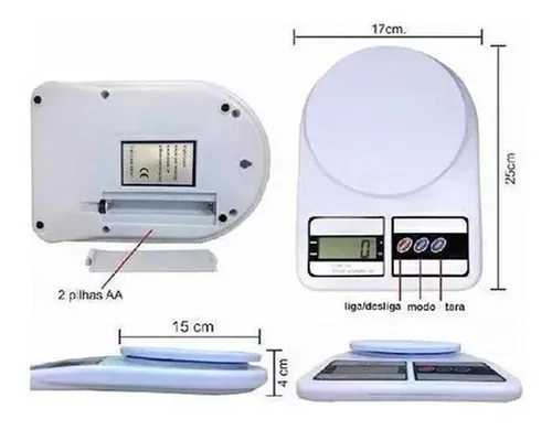 Balança Digital De Precisão Cozinha 10Kg Nutrição E Dieta no Shoptime